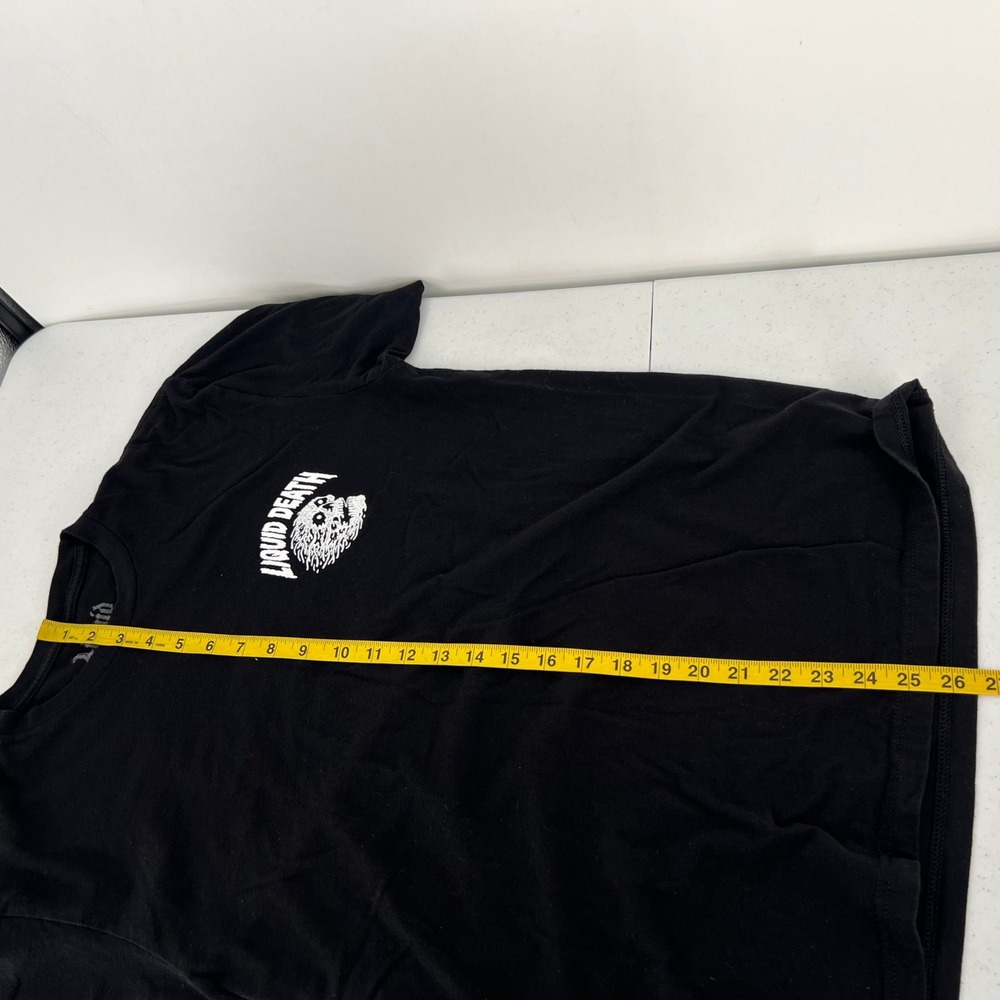 Liquid Death Mountain Water Skull Graphic T-Shirt Mens Medium Black Short Sleeve - Picture 5 of 9